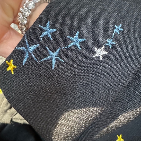 Maje Womens Embroidered Horse Shoe A Line Dress Black Silver Size Small - Picture 9 of 11